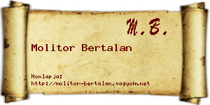 Molitor Bertalan névjegykártya