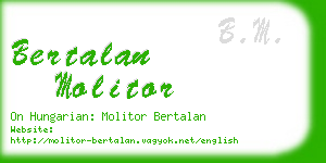 bertalan molitor business card